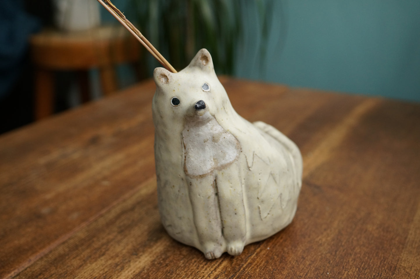 White Fox Vase