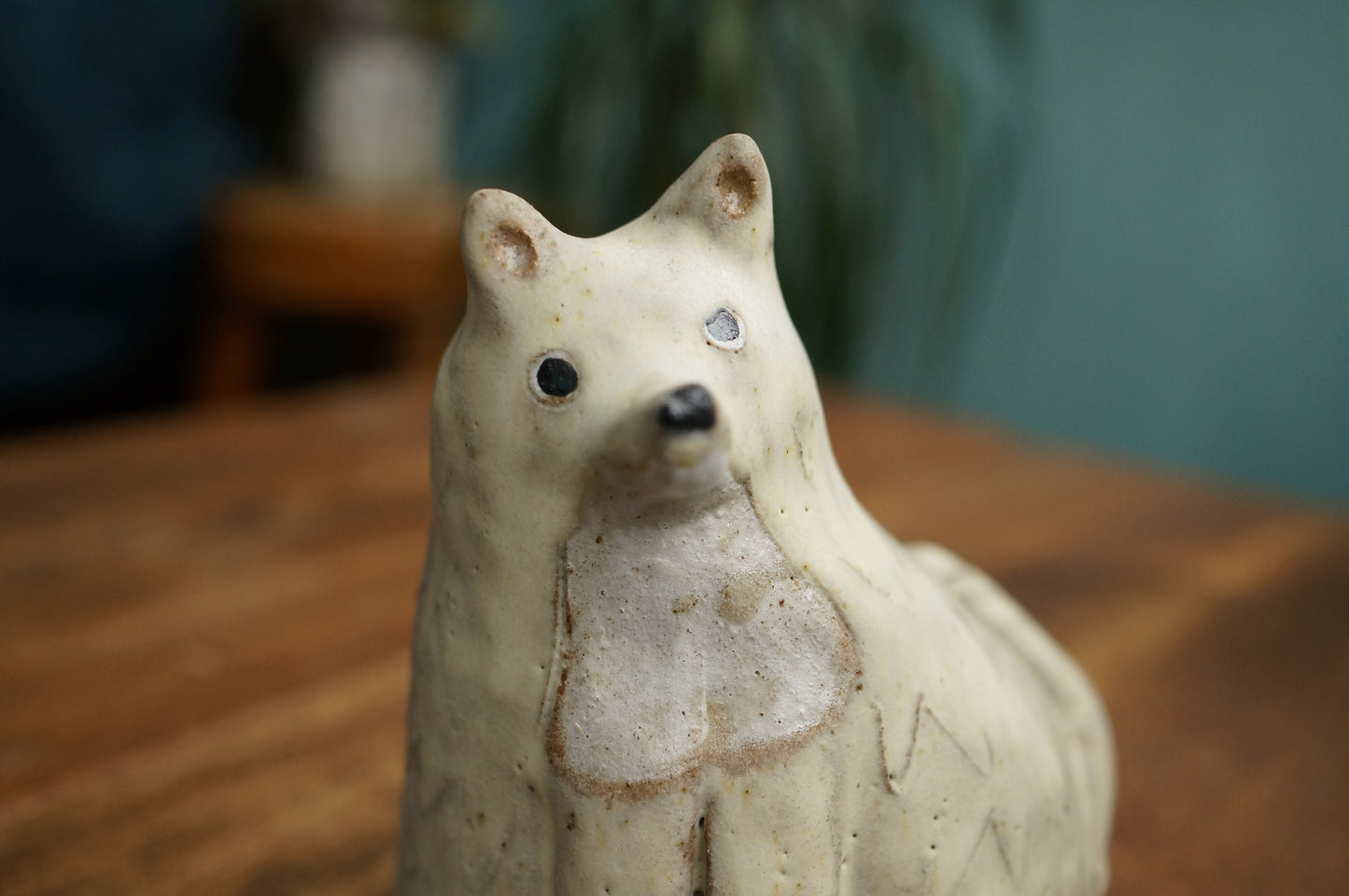White Fox Vase