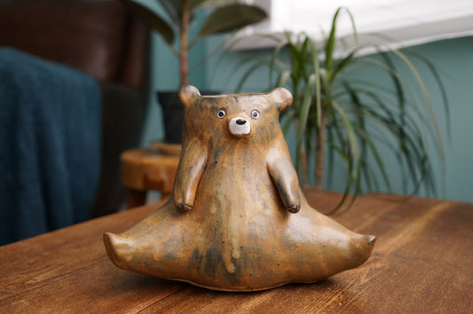 Brown Bear Vase