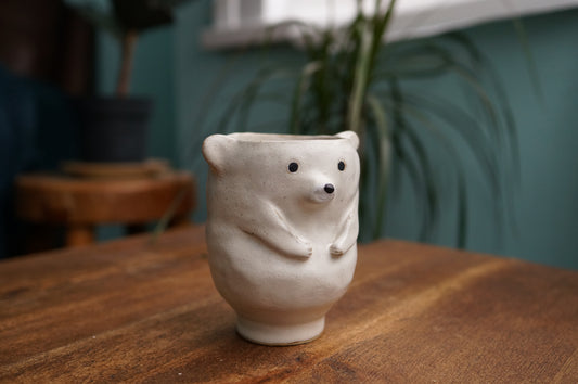 Handbuilt Polar Bear Cup