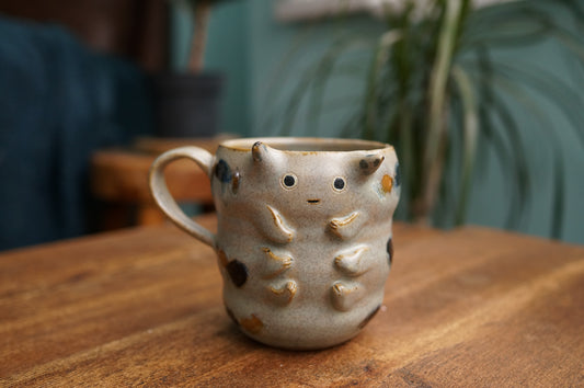 Grey Green Caterpillar Mug