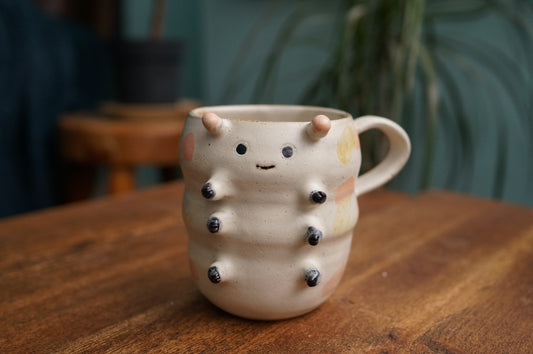 Satin White Caterpillar Mug