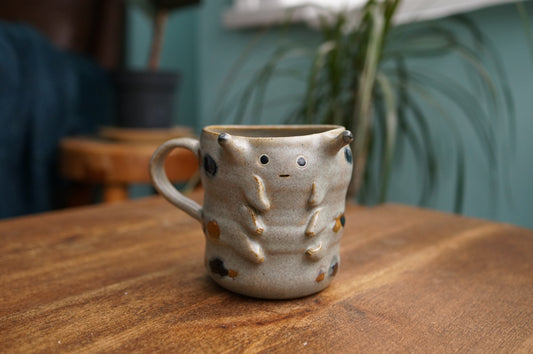 Grey Green Caterpillar Mug