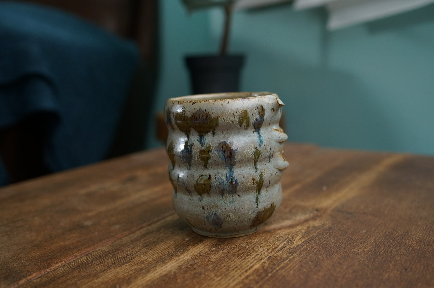 Grey Green Caterpillar Mug