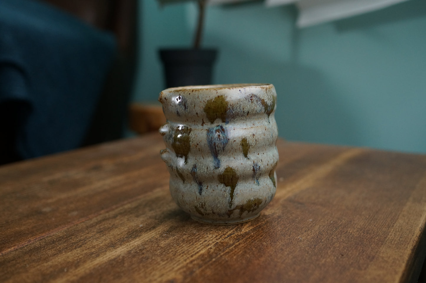 Grey Green Caterpillar Mug