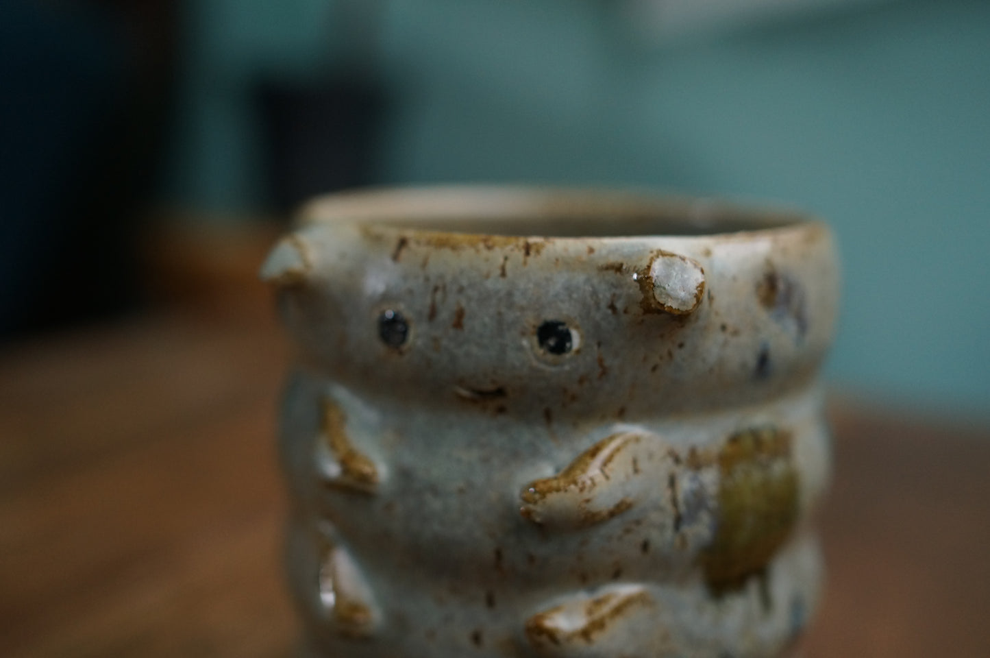Grey Green Caterpillar Mug