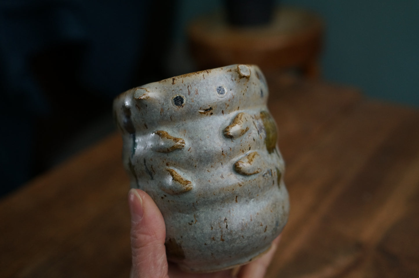 Grey Green Caterpillar Mug