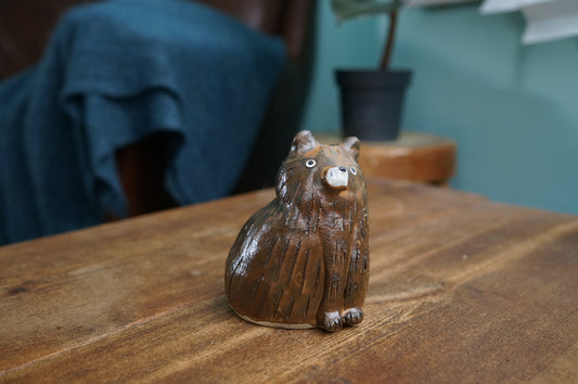 Matt Brown Bear Vase