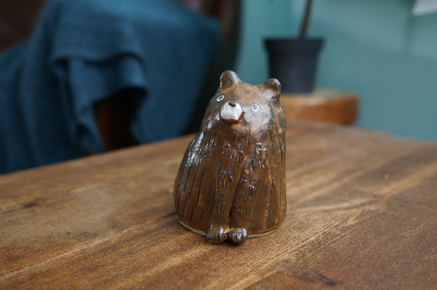 Matt Brown Bear Vase