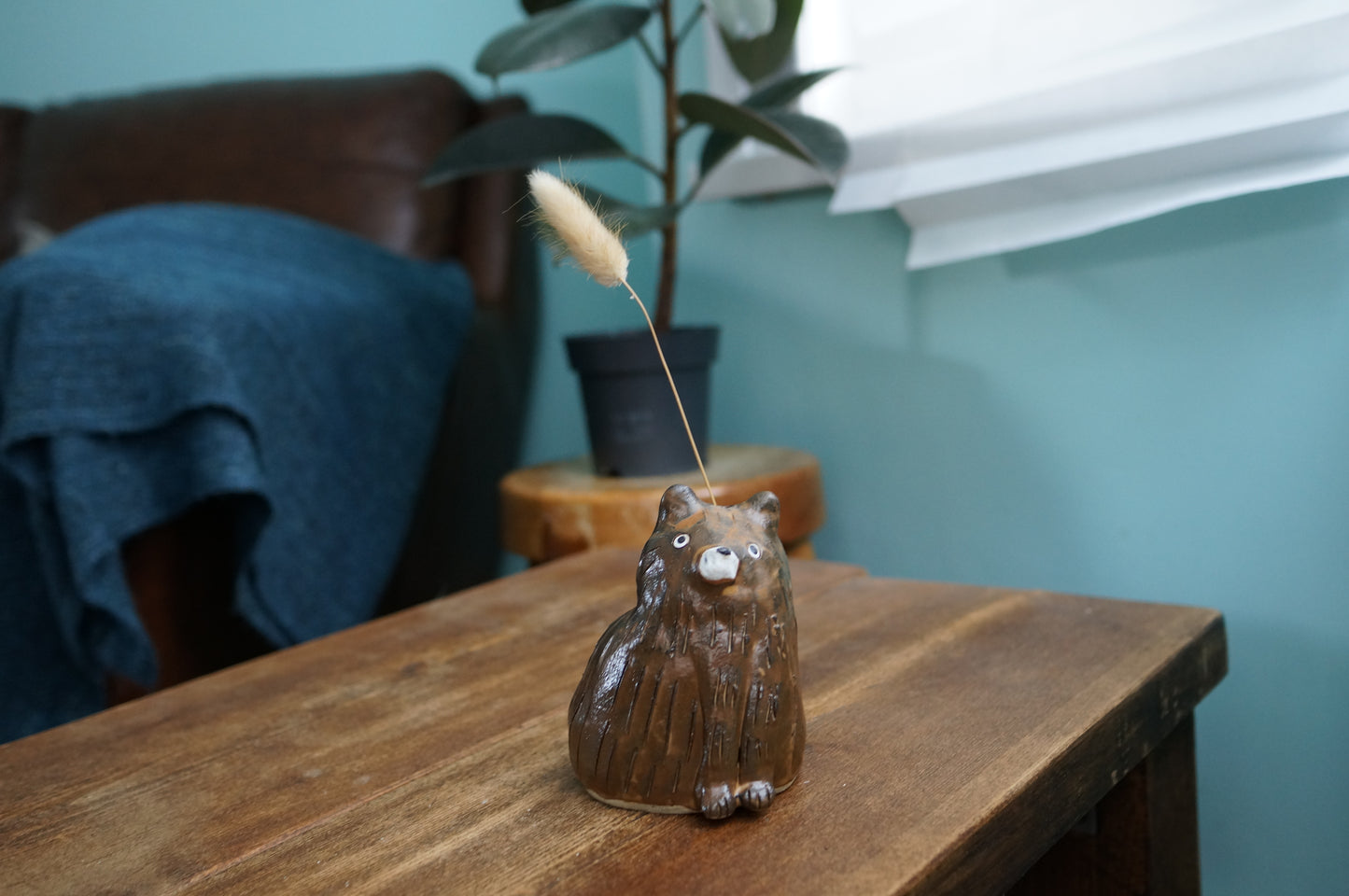 Matt Brown Bear Vase