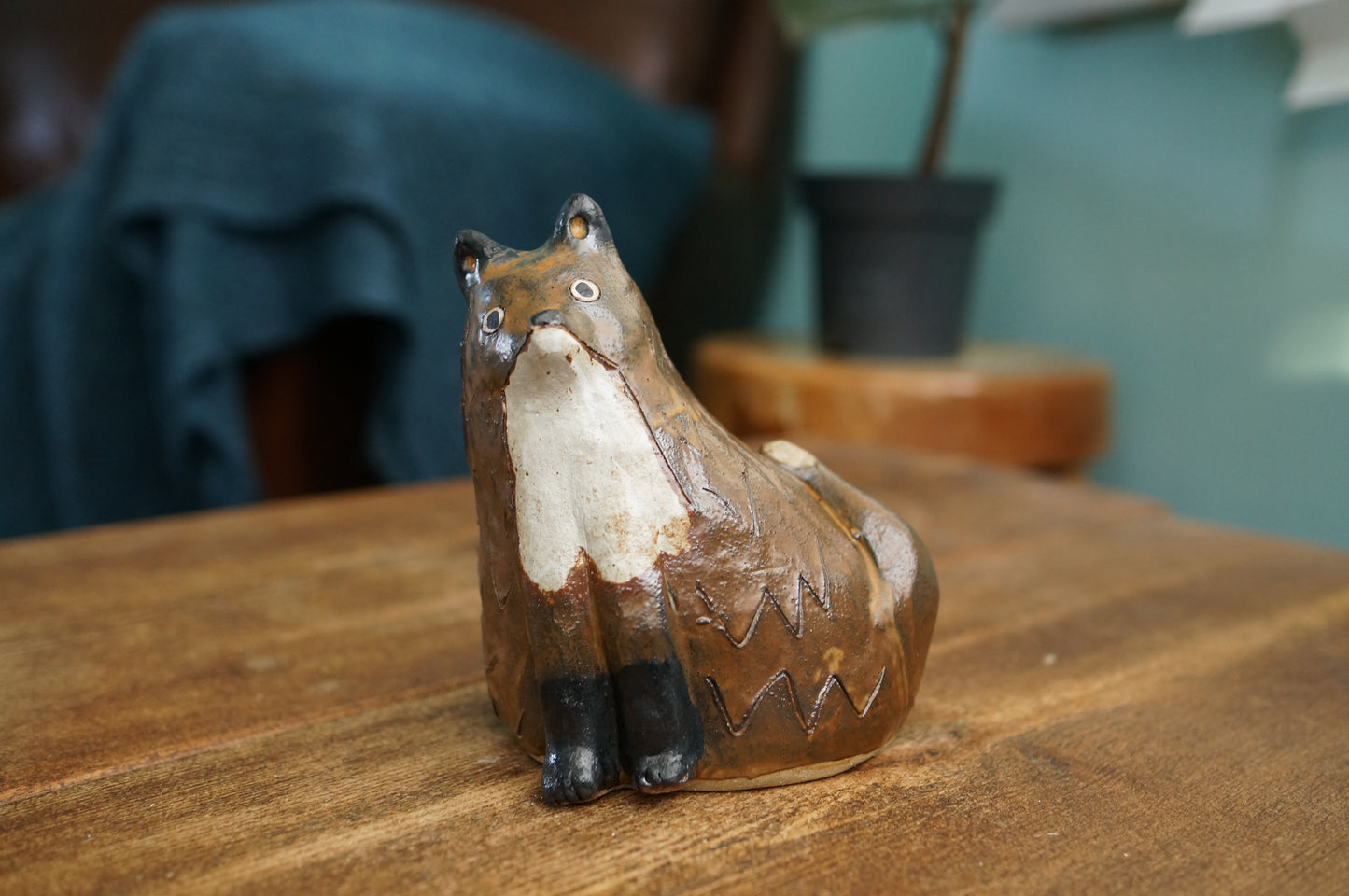 Brown Fox Vase