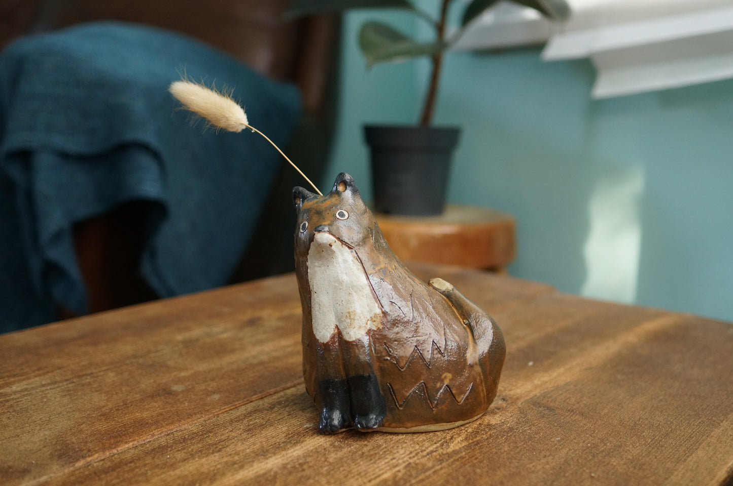 Brown Fox Vase