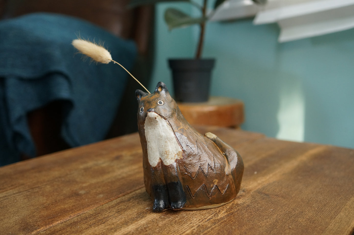 Brown Fox Vase