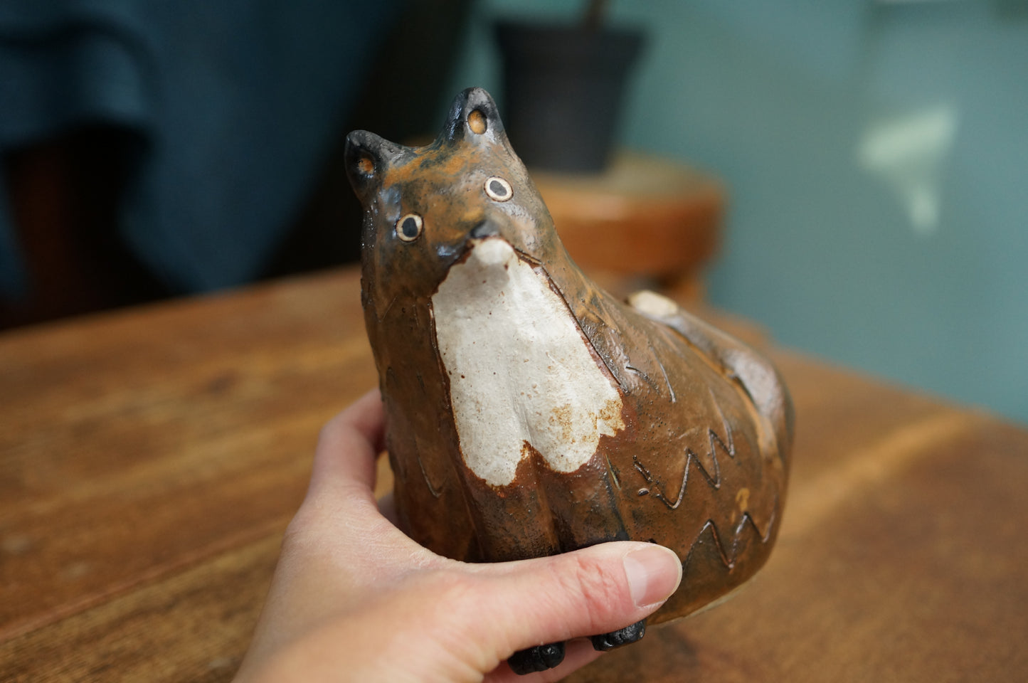 Brown Fox Vase