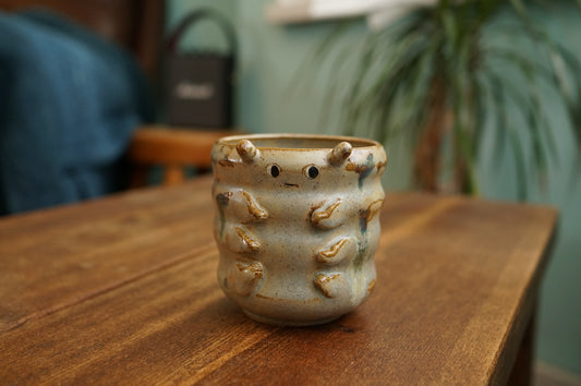 Grey Green Caterpillar Mug