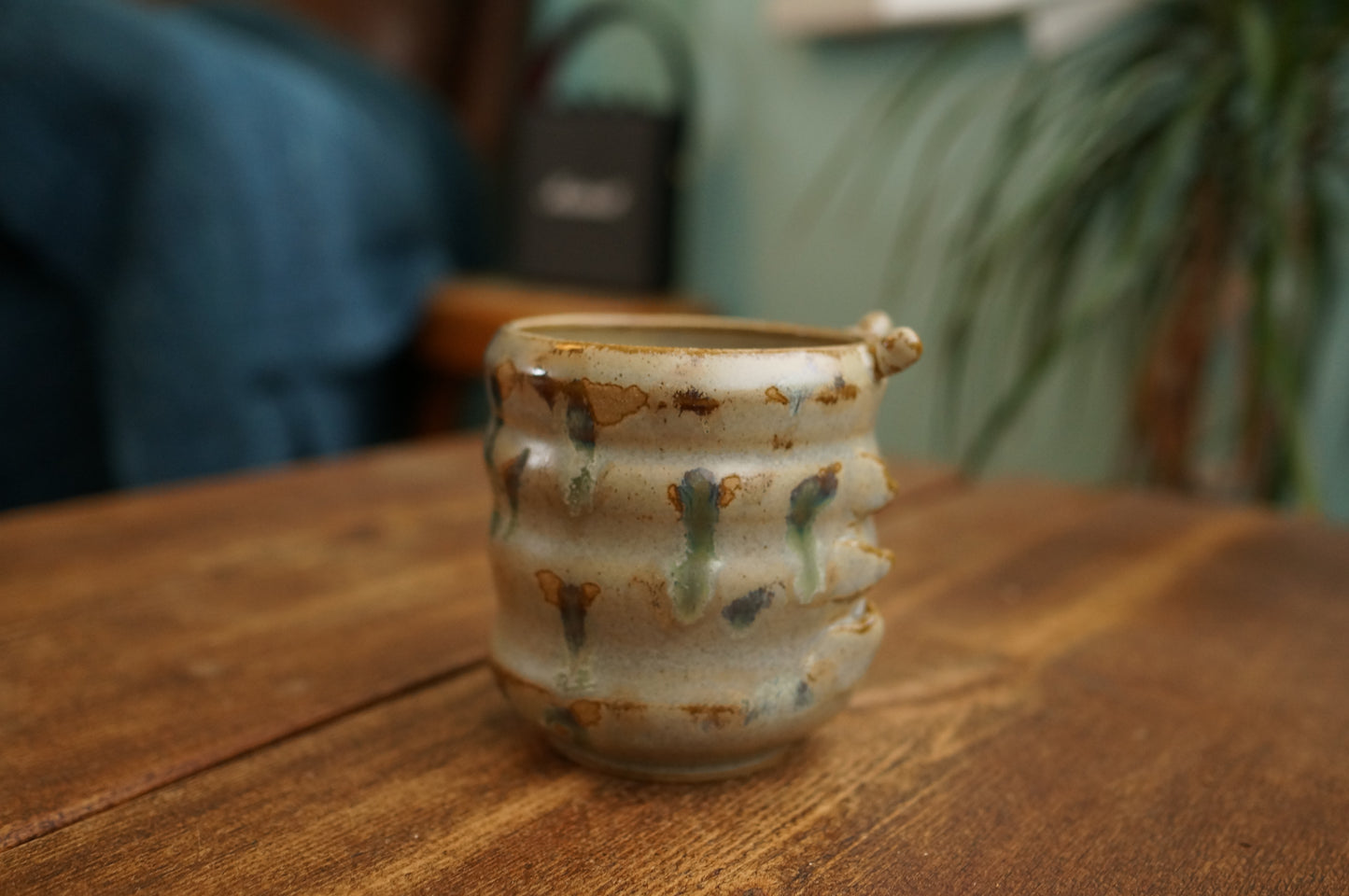 Grey Green Caterpillar Mug