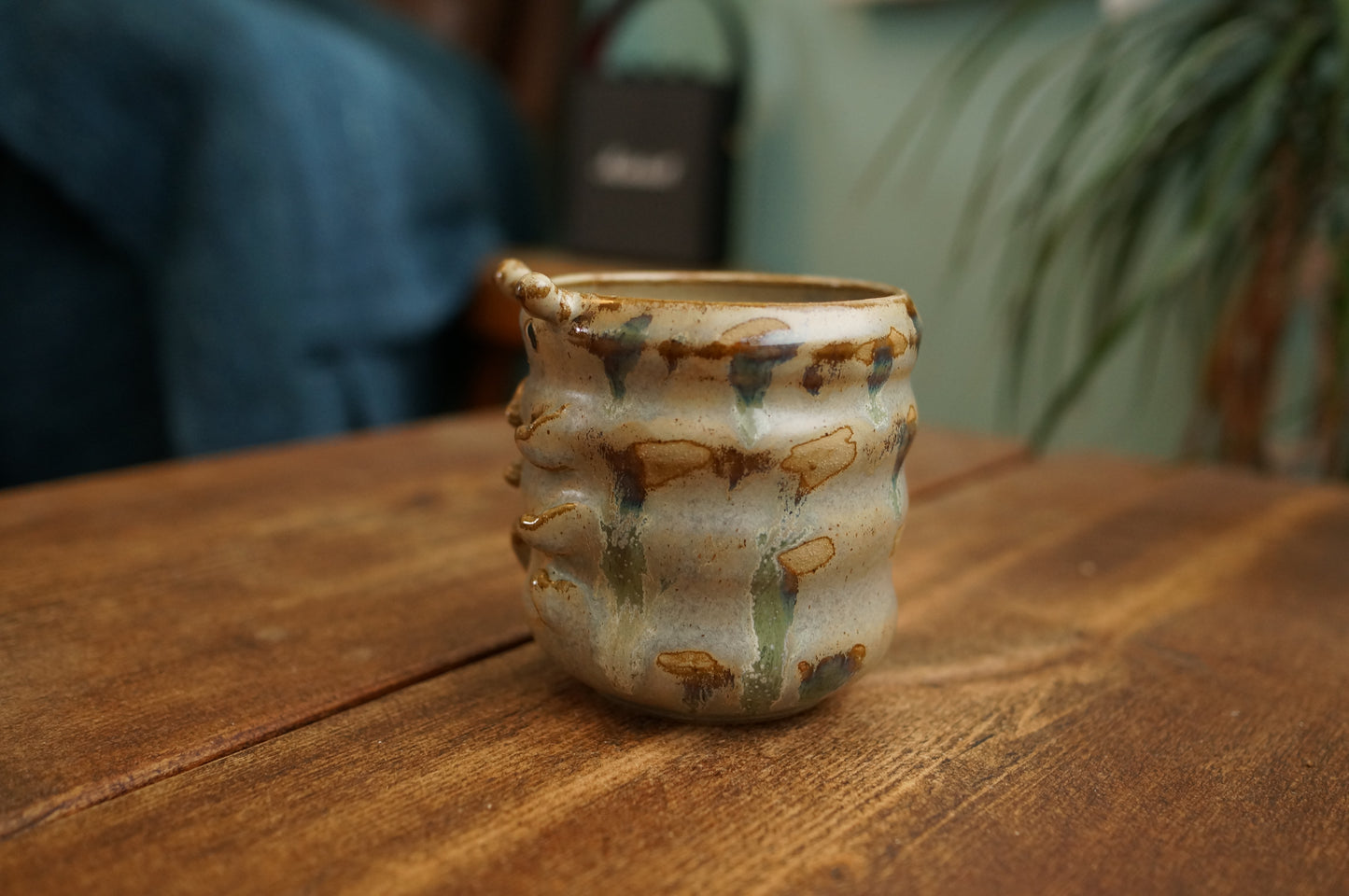 Grey Green Caterpillar Mug