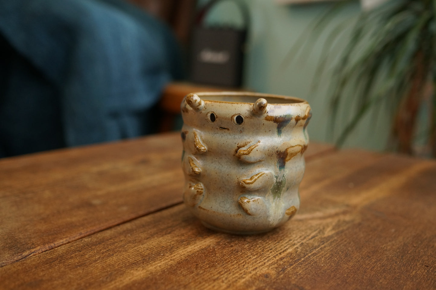 Grey Green Caterpillar Mug