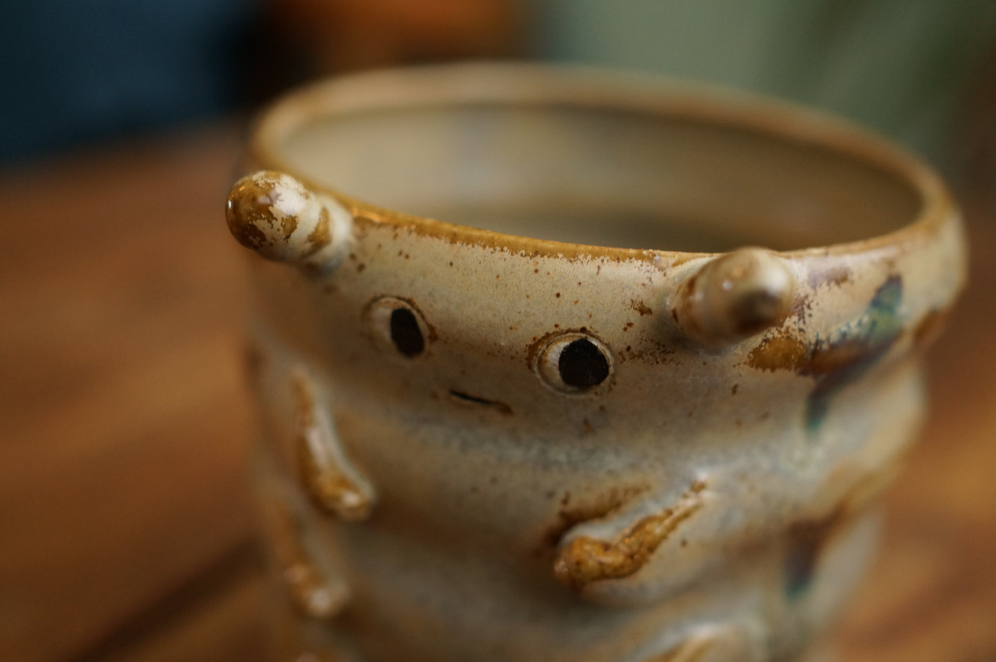 Grey Green Caterpillar Mug