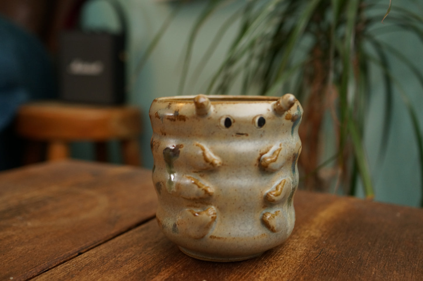 Grey Green Caterpillar Mug
