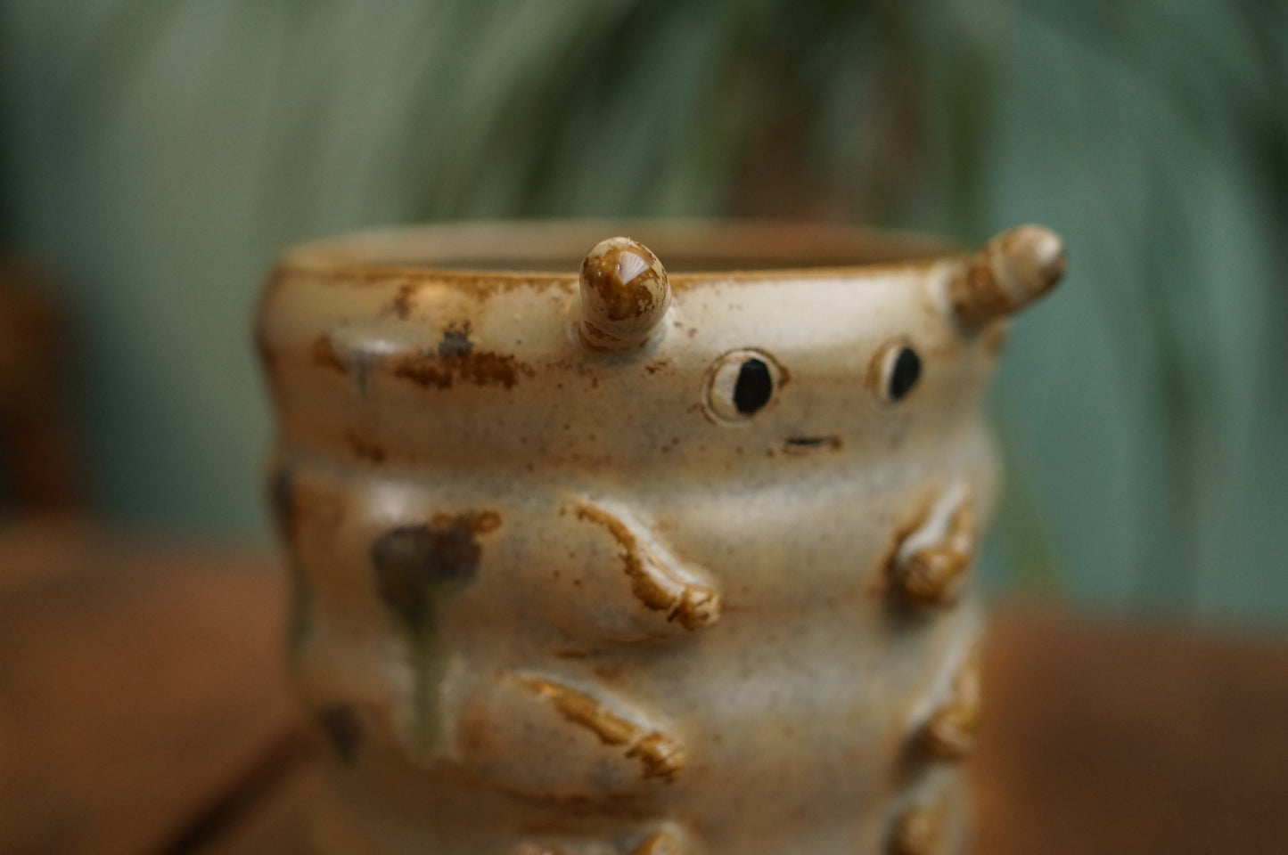 Grey Green Caterpillar Mug