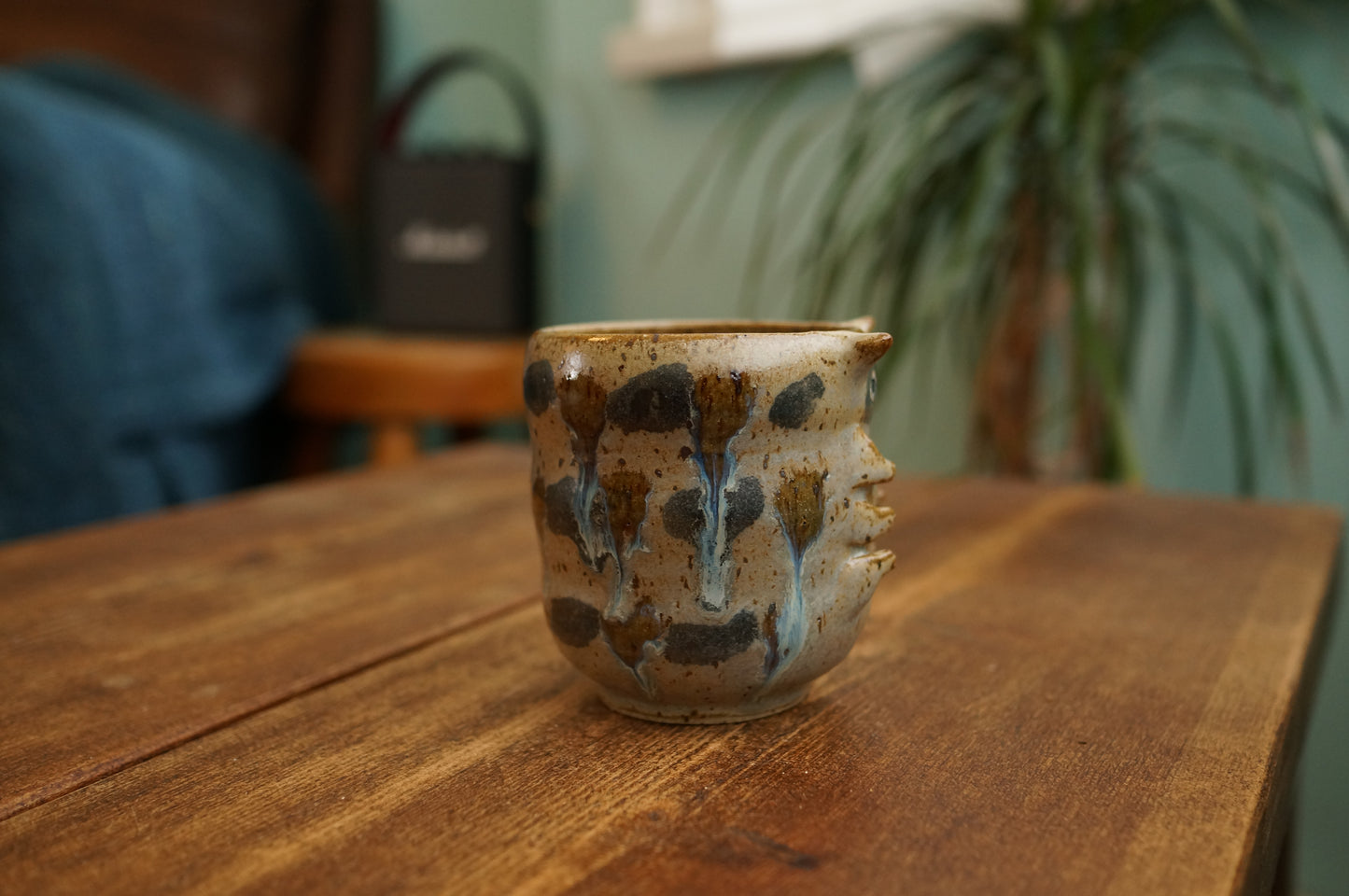 Grey Green Caterpillar Mug