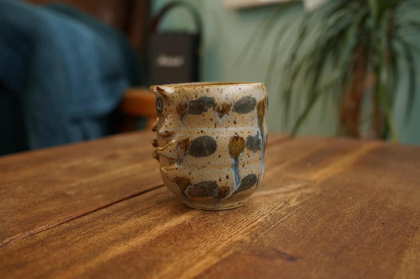 Grey Green Caterpillar Mug