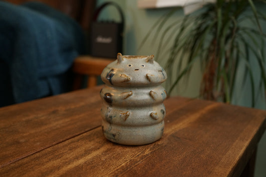 Grey Green Caterpillar Vase