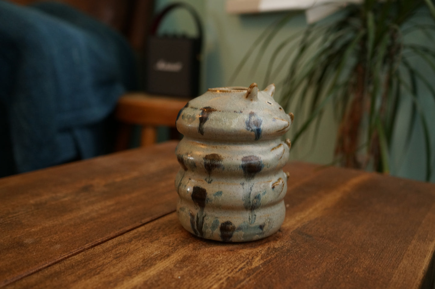 Grey Green Caterpillar Vase