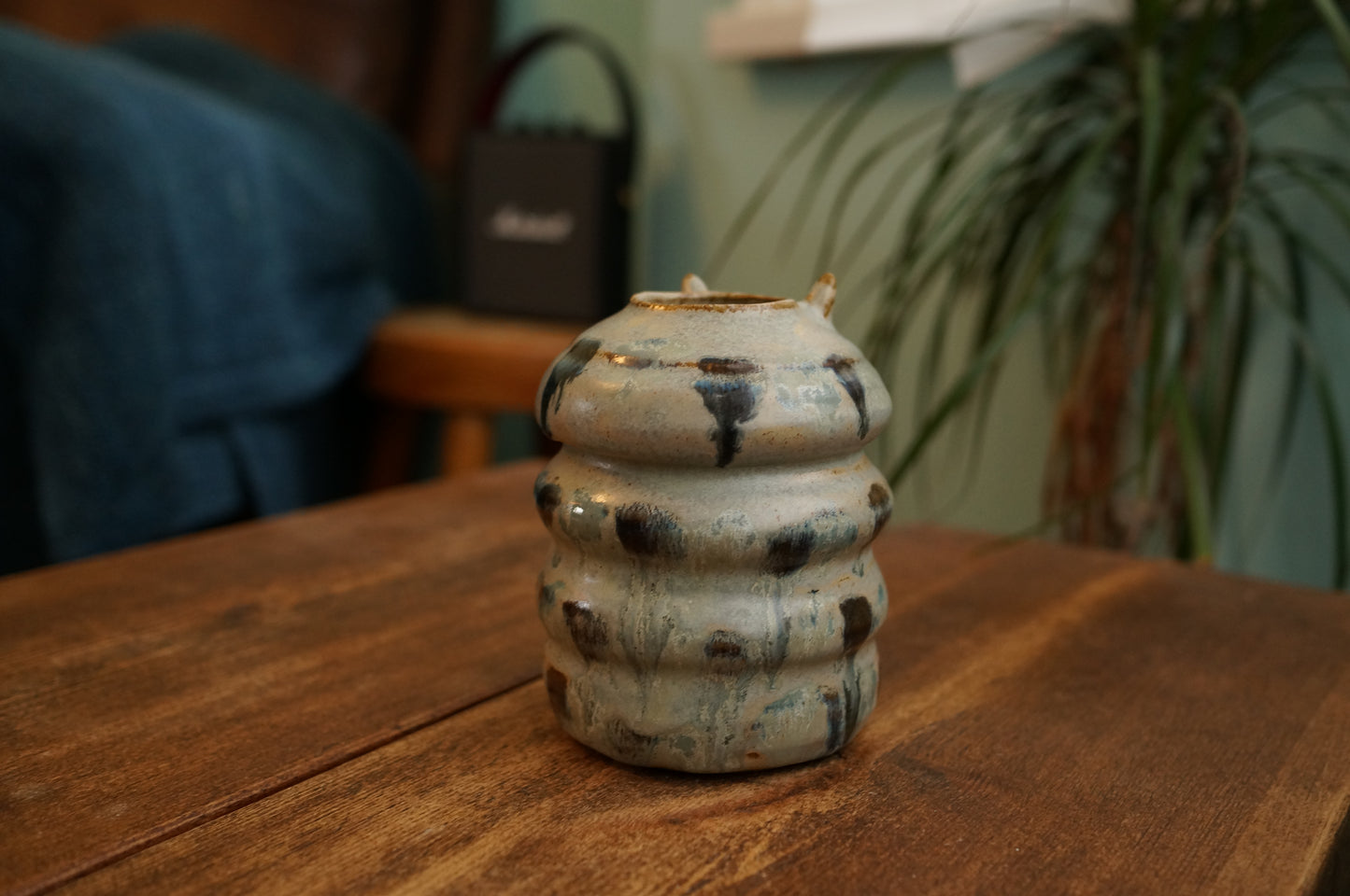 Grey Green Caterpillar Vase