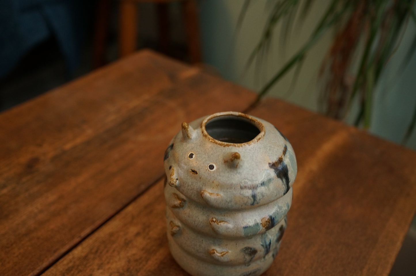 Grey Green Caterpillar Vase