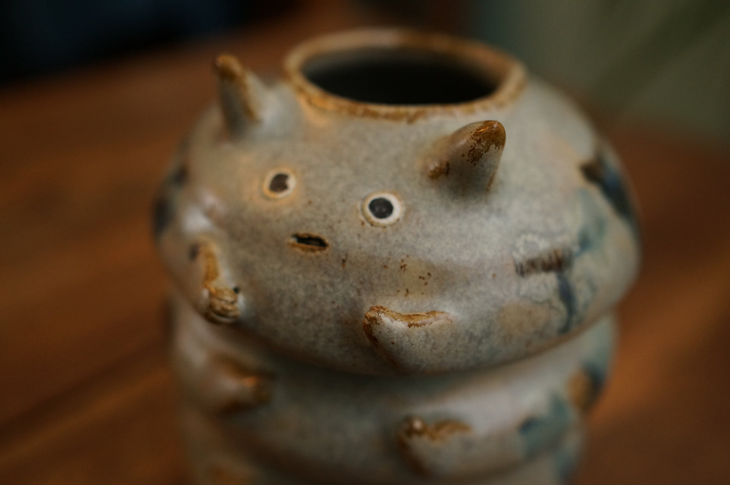 Grey Green Caterpillar Vase