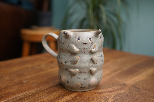 Grey Green Caterpillar Mug