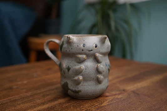 Grey Green Caterpillar Mug