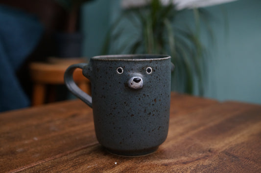 Dark Blue Bear Mug