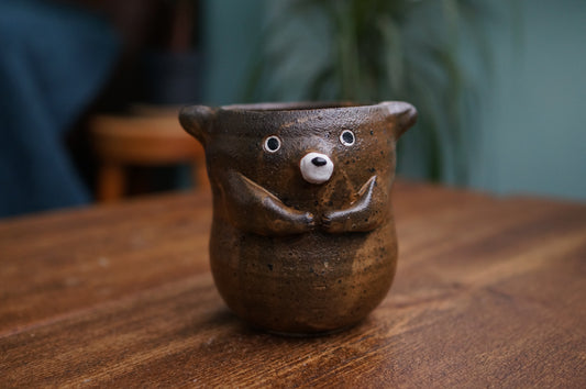 Matte Brown Bear Cup