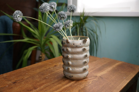 Grey Green Caterpillar Vase
