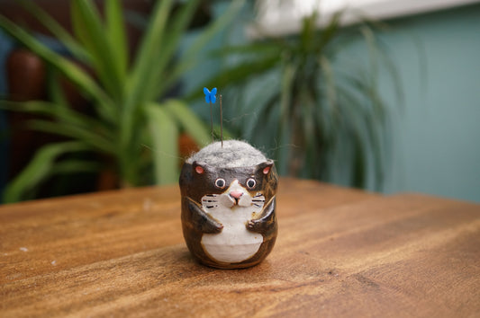 Brown Cat Pin Cushion