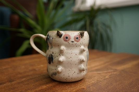 Cream White Caterpillar Mug