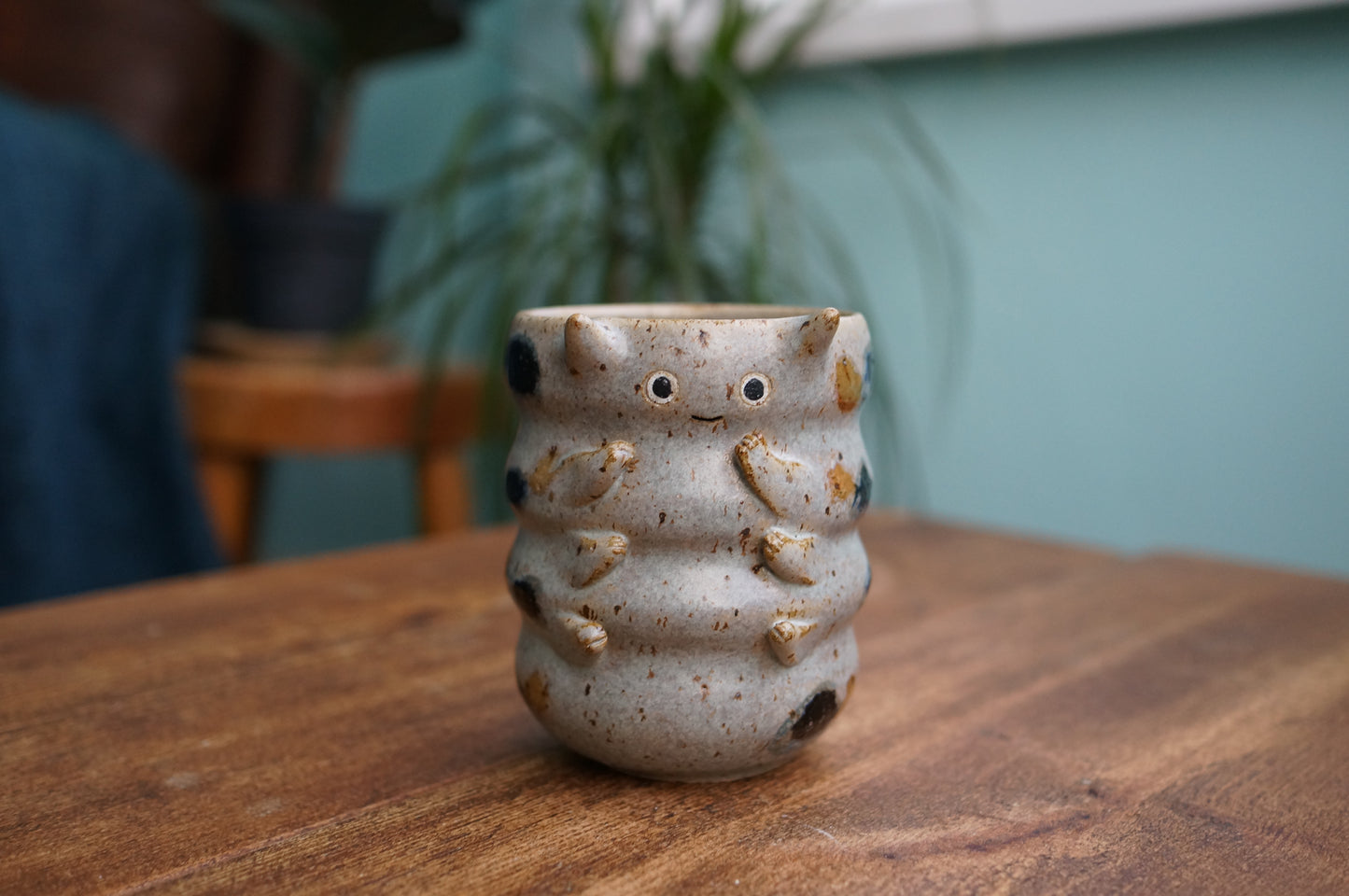 Grey Green Caterpillar Mug