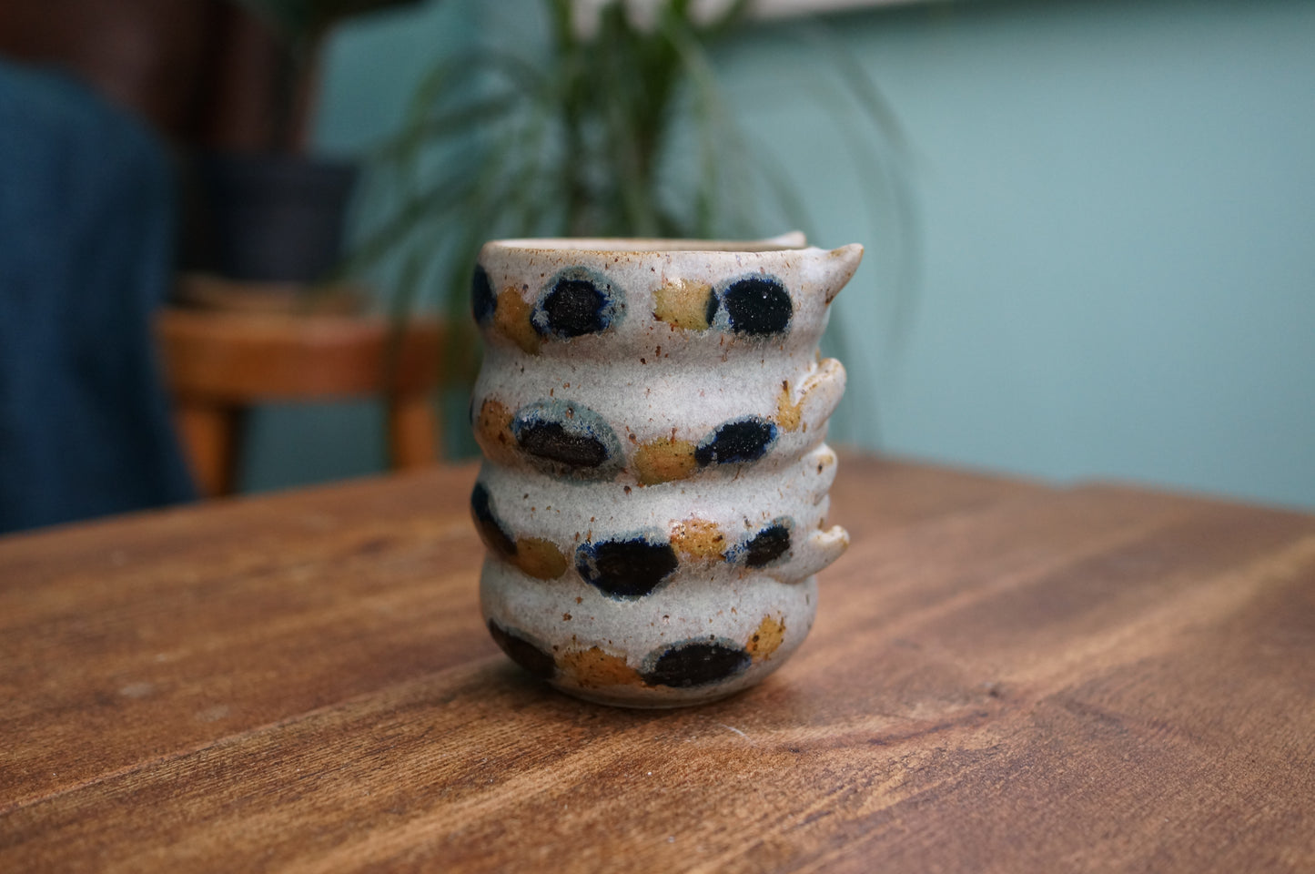 Grey Green Caterpillar Mug