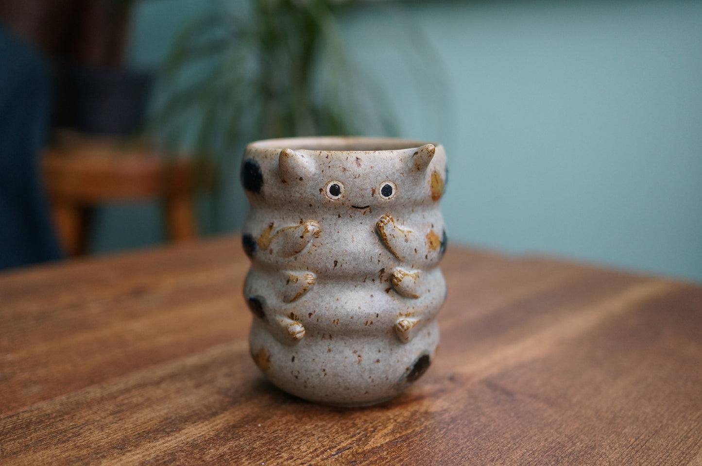 Grey Green Caterpillar Mug