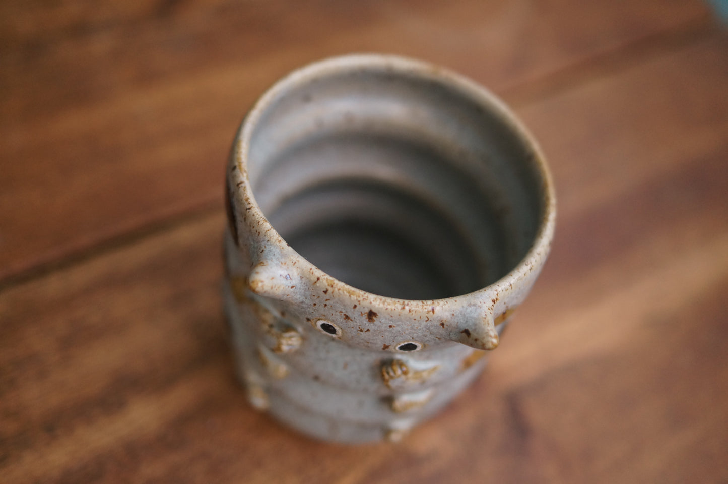 Grey Green Caterpillar Mug