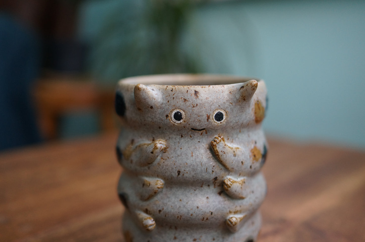 Grey Green Caterpillar Mug